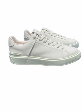 Balmain Paris B-Court White Leather Platform Sneakers EU 40 US 10 NIB